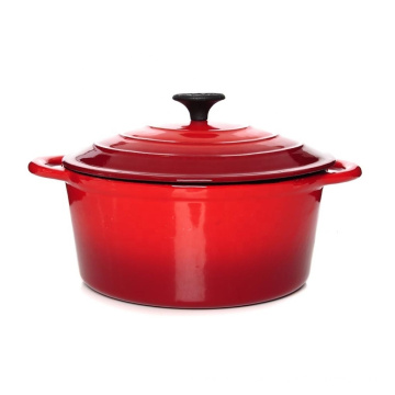 5qt Enamel Round Cast Iron Casserole